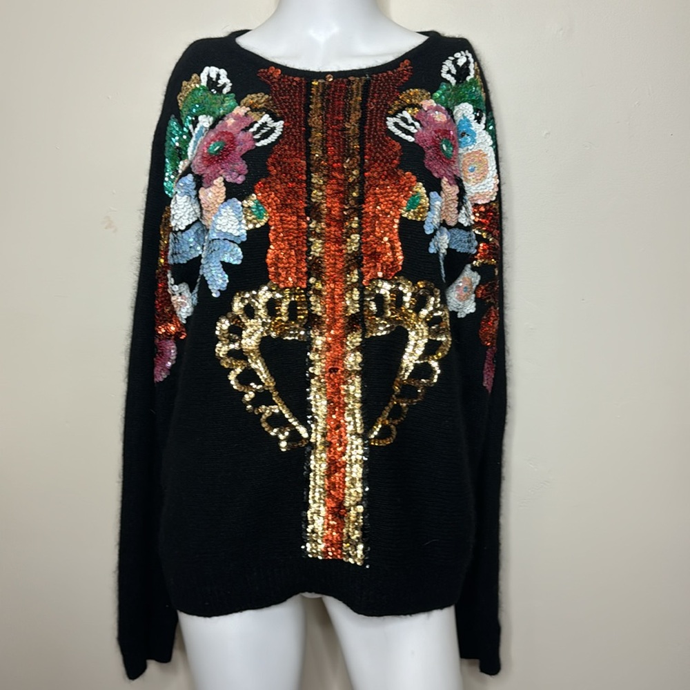 Vintage Marnie West sz S sequins sweater 80s / 90s